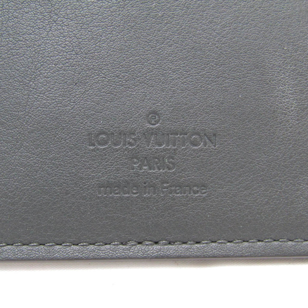 Louis Vuitton Taurillon Lv Charcoal Leather Long Wallet (Bi-Fold) (Pre-Owned)