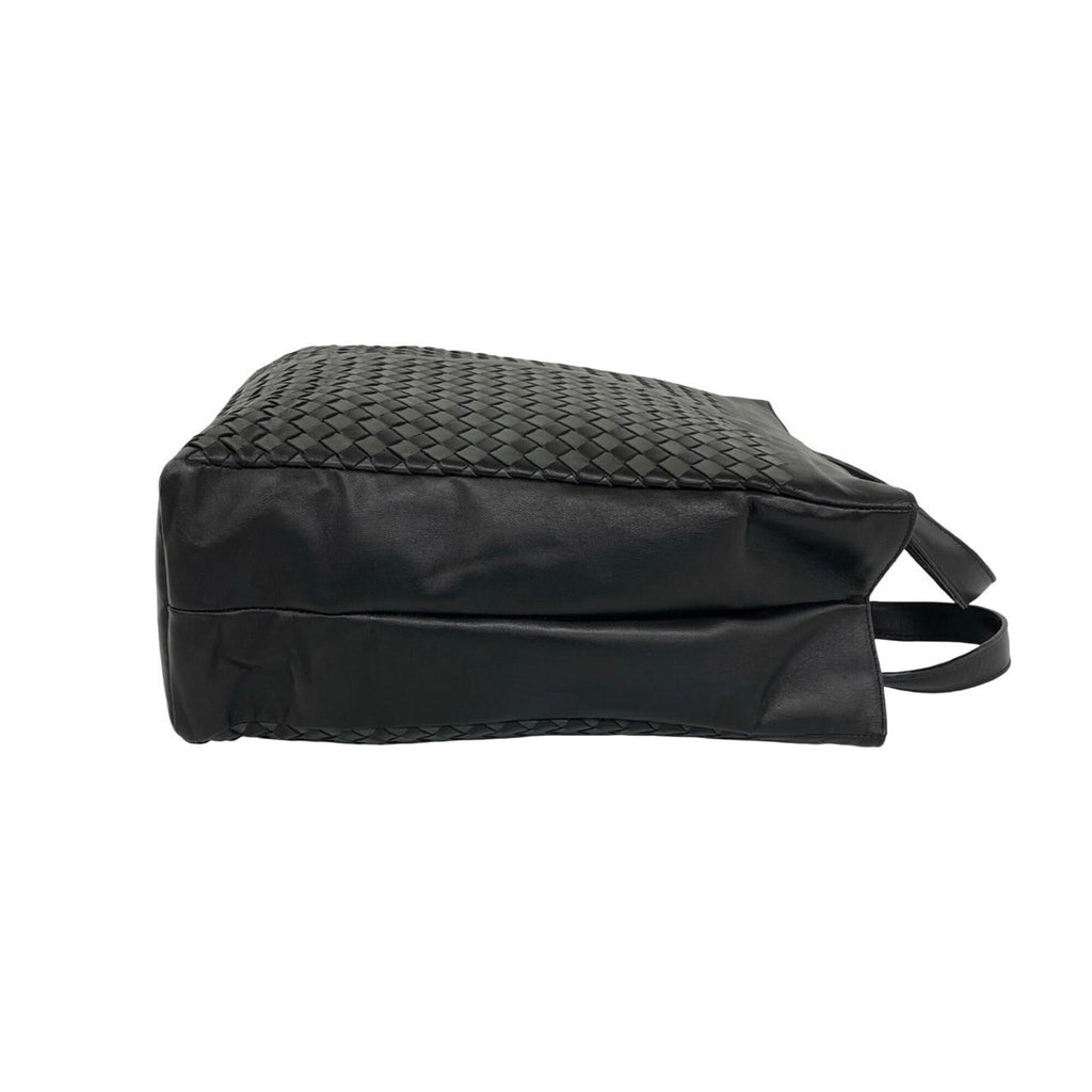 Bottega Veneta Black Gray Leather Handbag Tote Bag (Pre-Owned)