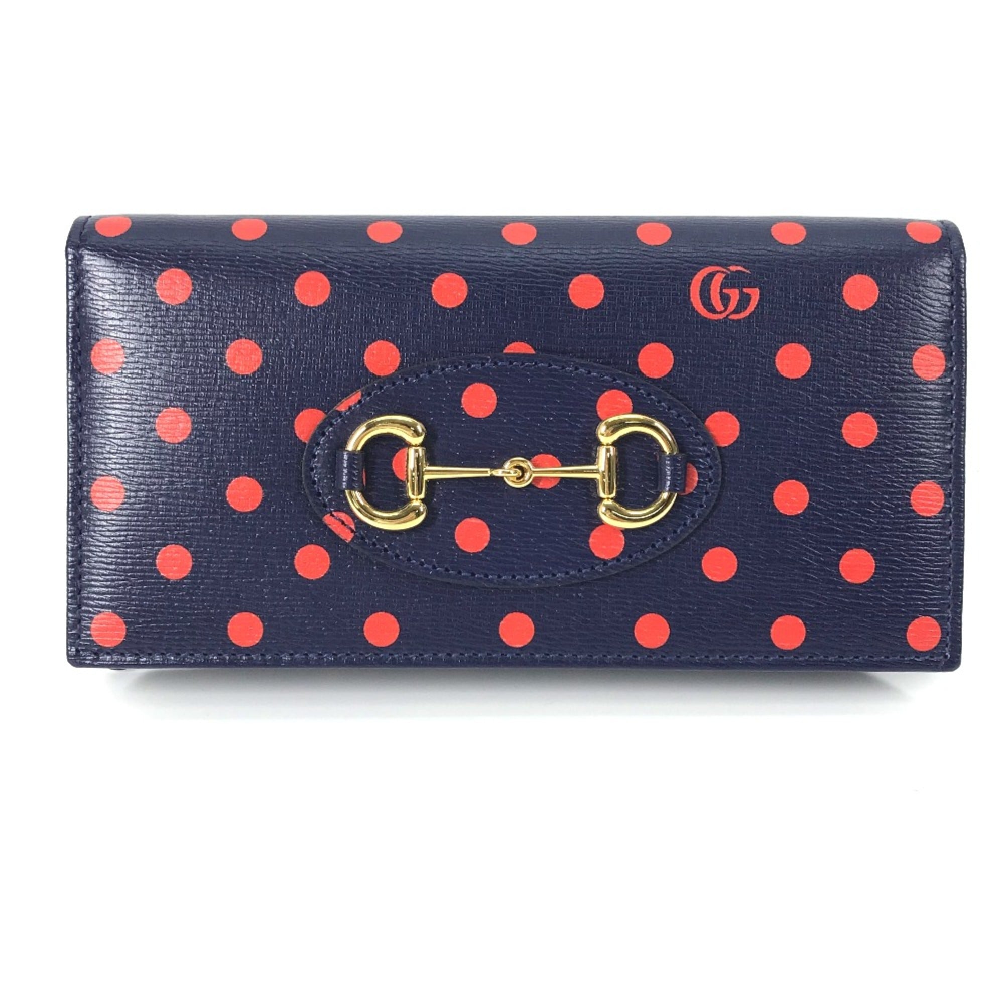 Gucci Navy Leather Long Wallet (Bi-Fold) (Pre-Owned)