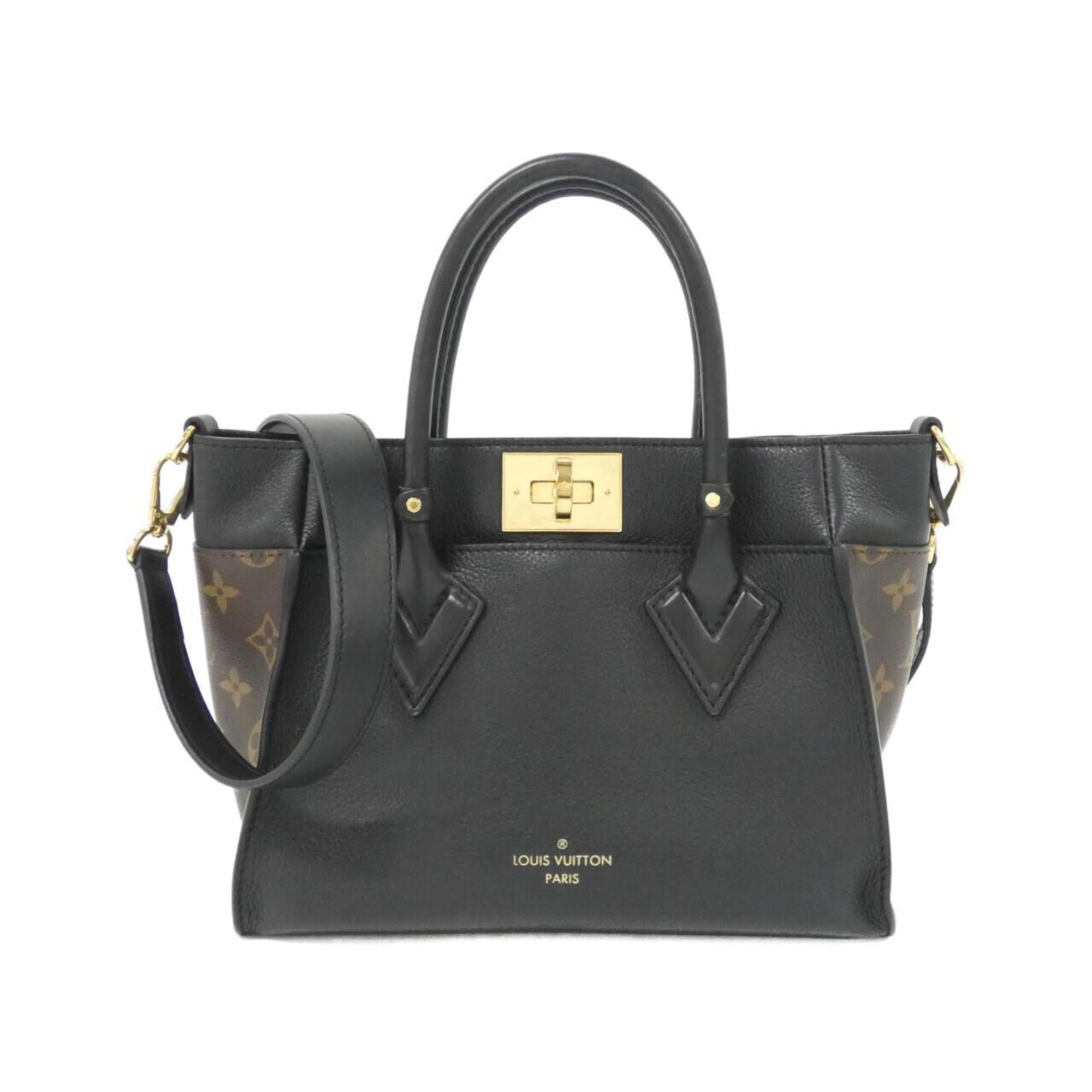 Louis Vuitton Black Coated Canvas Leather Handbag (Pre-Owned)