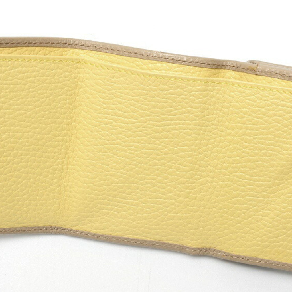 Gucci Beige Yellow Leather Wallet (Tri-Fold) (Pre-Owned)