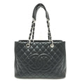 Chanel Black Grained Calfskin Handbag Tote Bag (Pre-Owned)