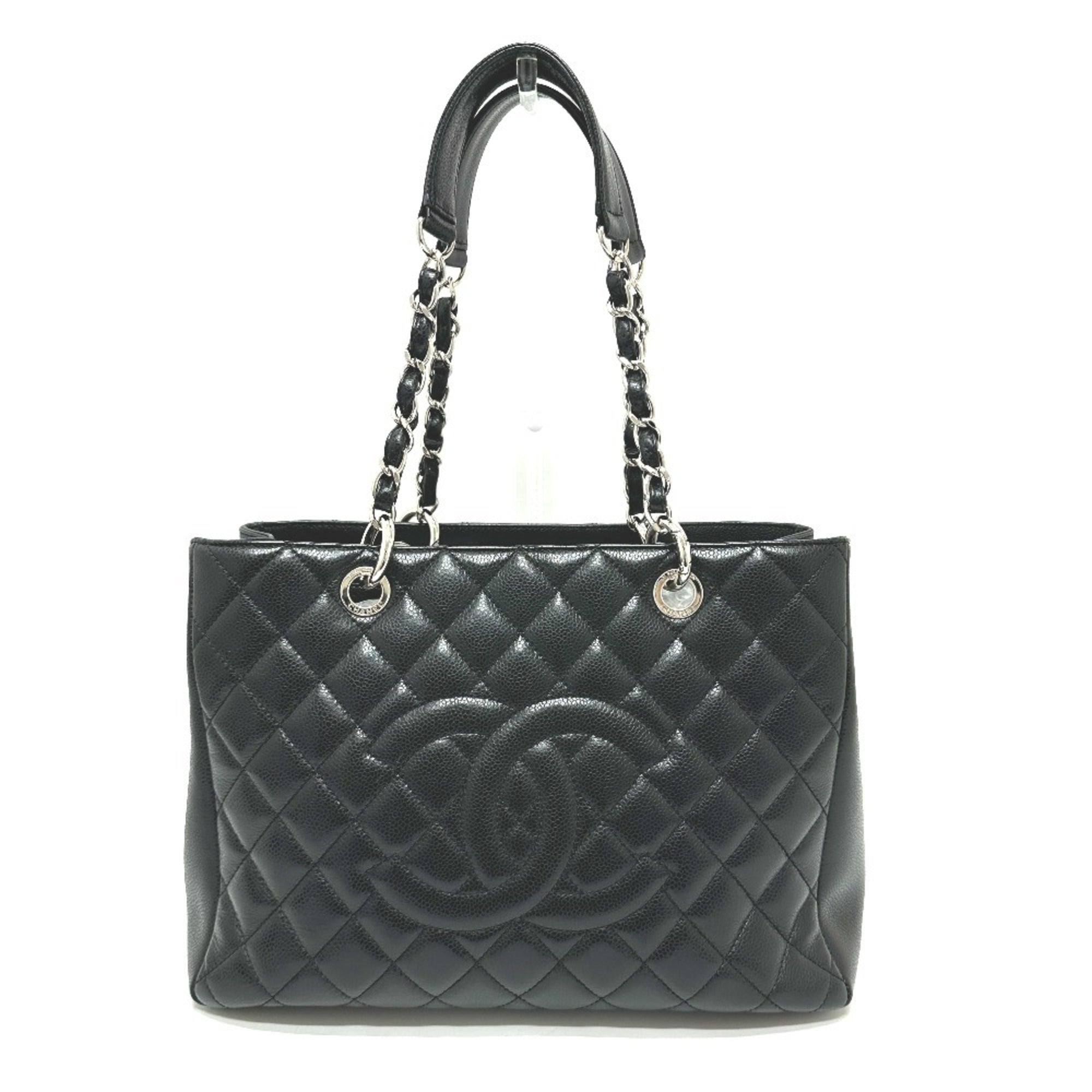 Chanel Black Grained Calfskin Handbag Tote Bag (Pre-Owned)