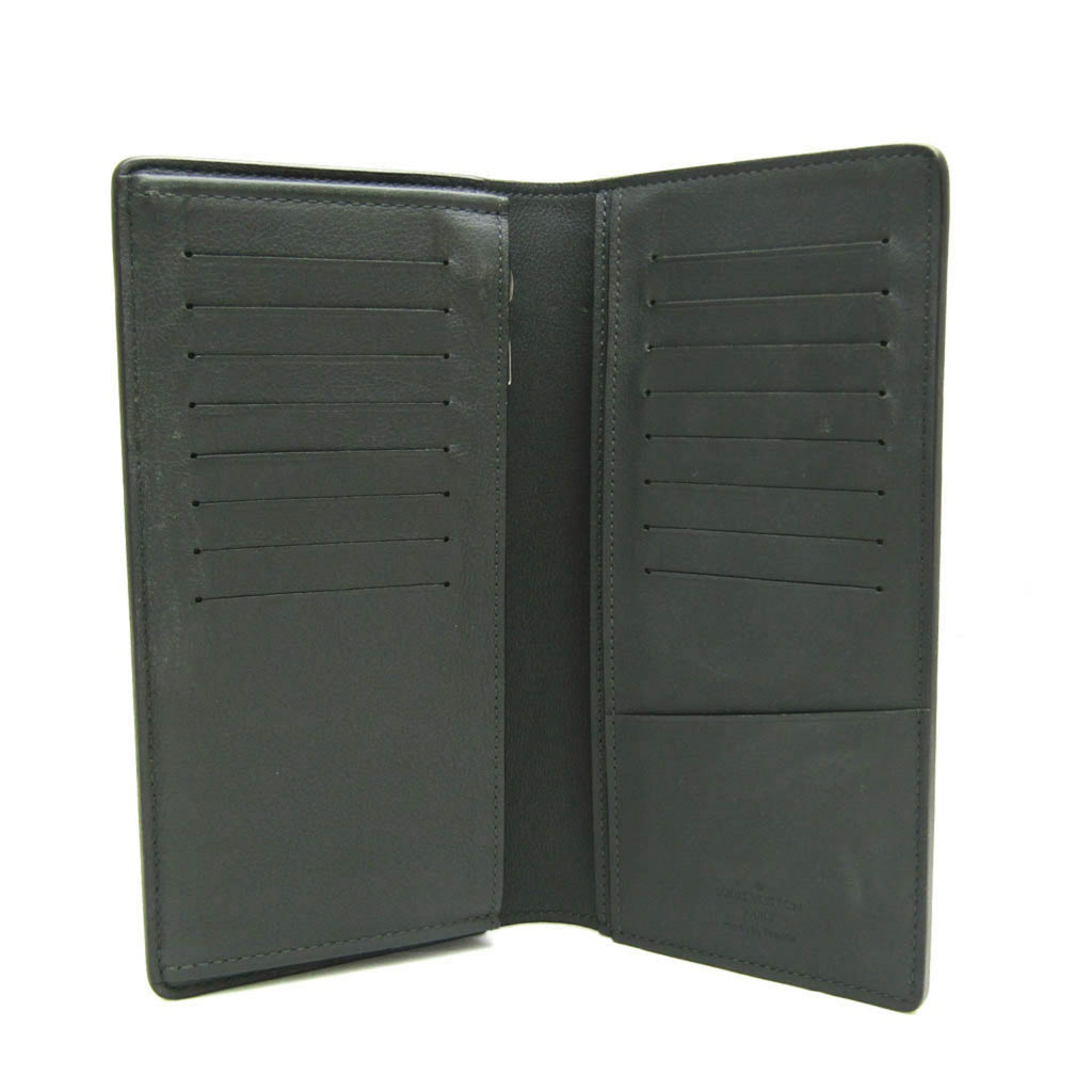 Louis Vuitton Taurillon Lv Charcoal Leather Long Wallet (Bi-Fold) (Pre-Owned)