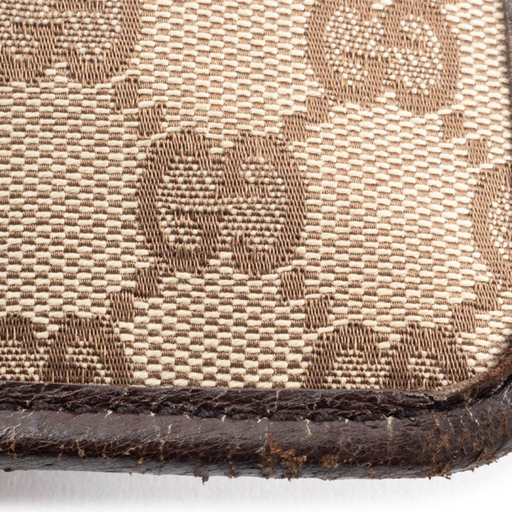 Gucci Gg Canvas Beige Brown Gg Canvas Leather Shoulder Bag (Pre-Owned)