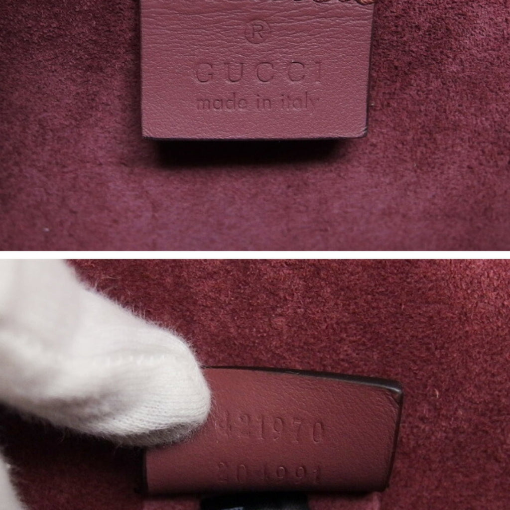Gucci Beige Bordeaux Pink Coated Canvas Suede Shoulder Bag (Pre-Owned)