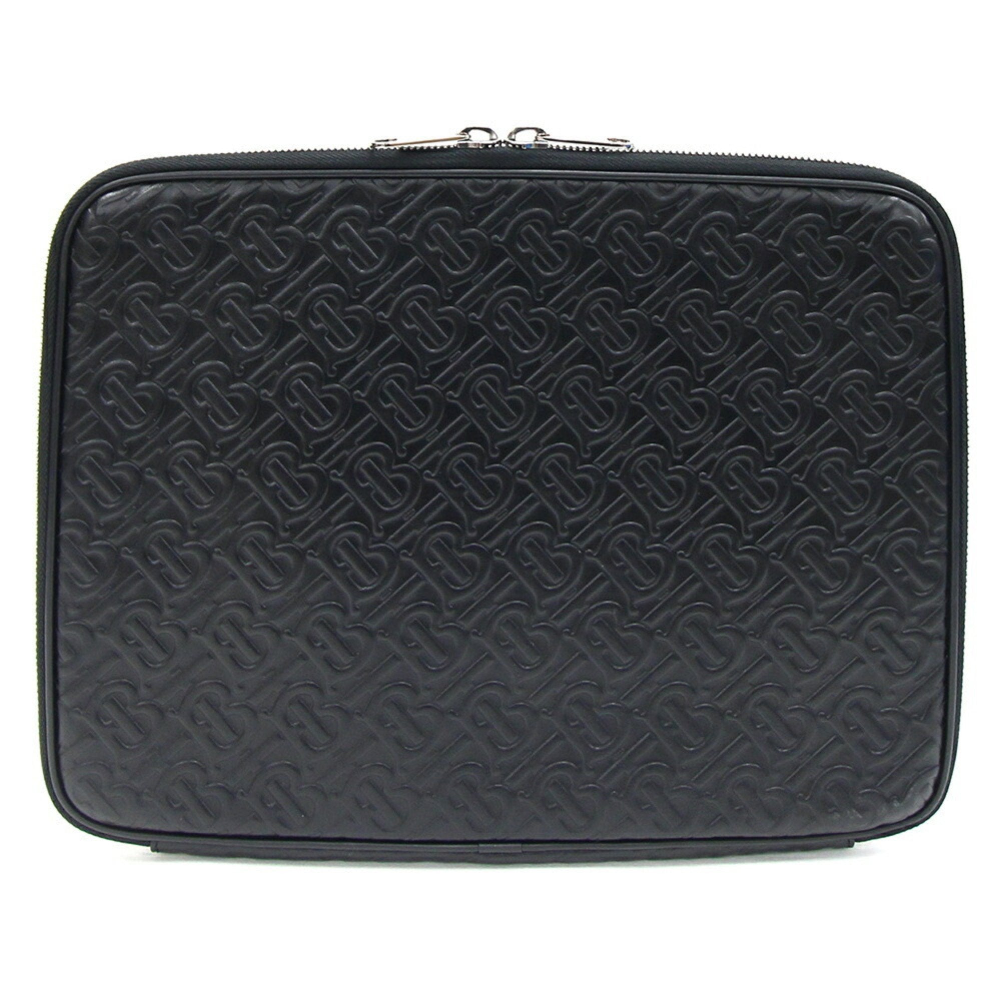 Burberry Black Leather Clutch Bag Document Case (Pre-Owned)
