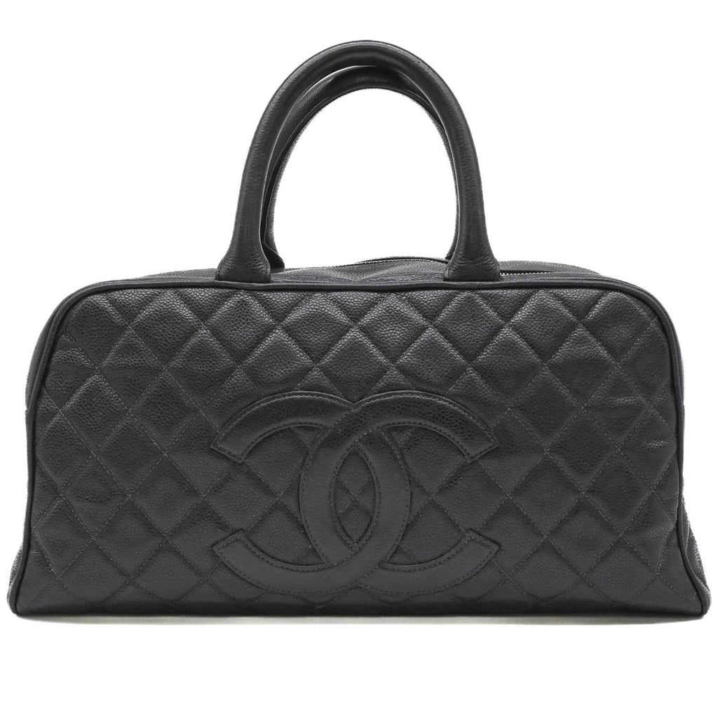 Chanel Black Grained Calfskin Handbag (Pre-Owned)