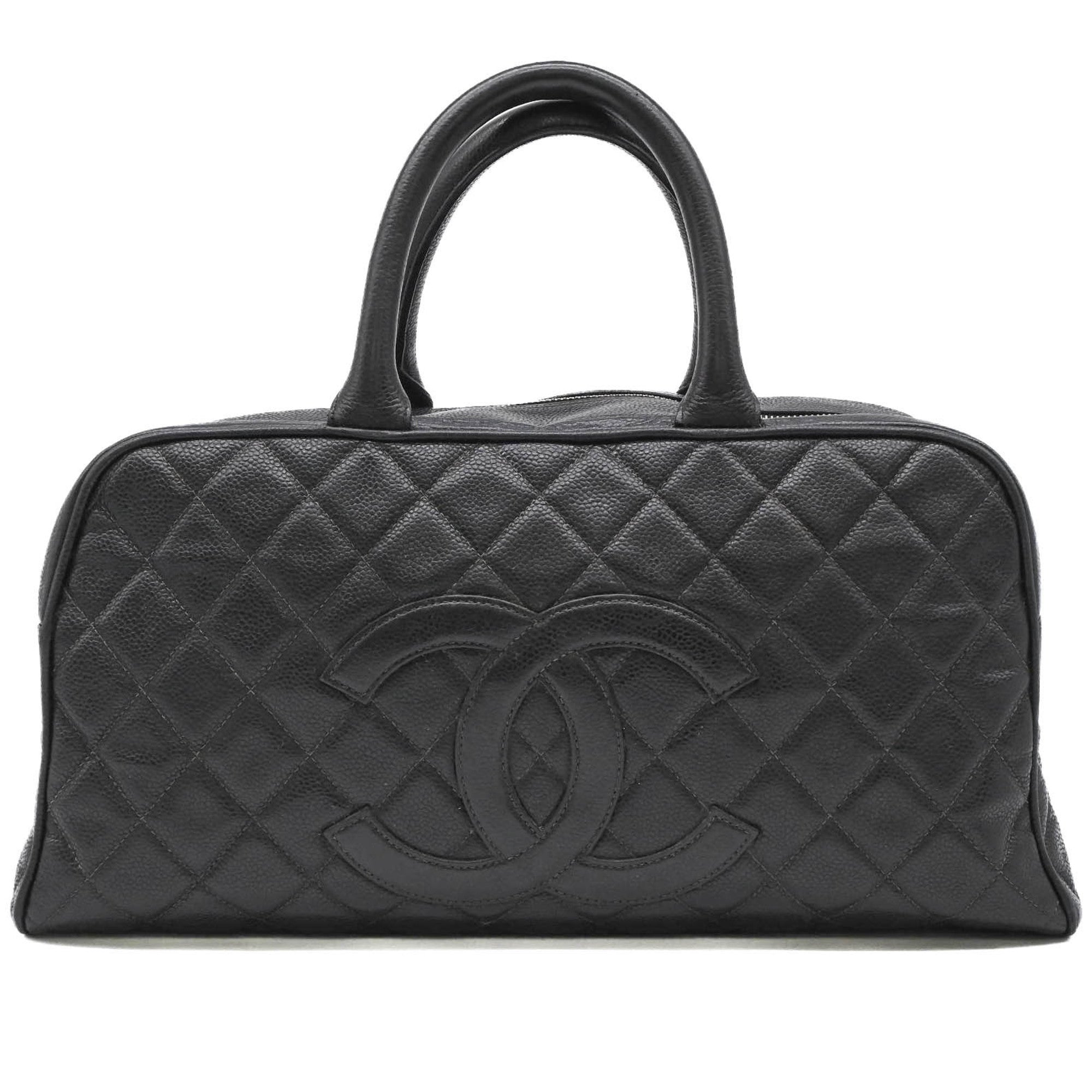 Chanel Black Grained Calfskin Handbag (Pre-Owned)