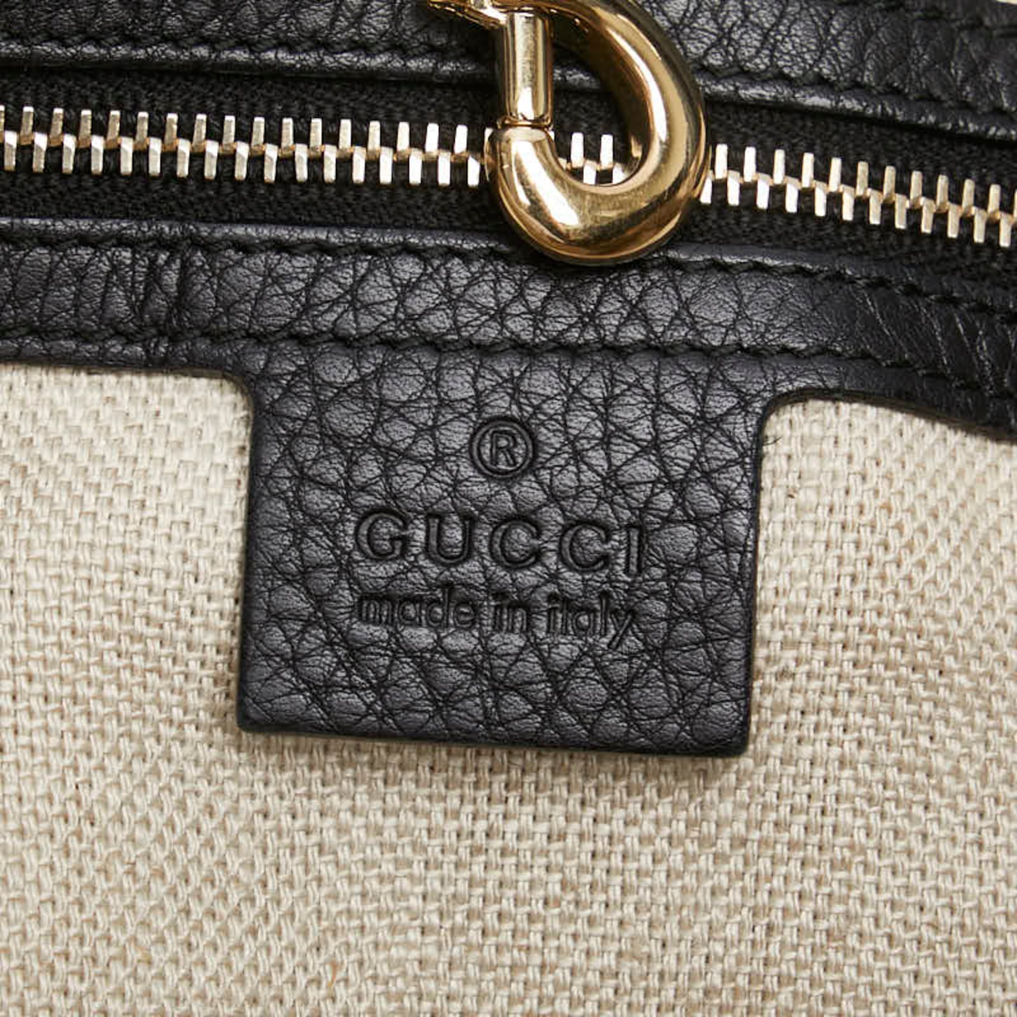 Gucci Black Leather Shoulder Bag Tote Bag (Pre-Owned)