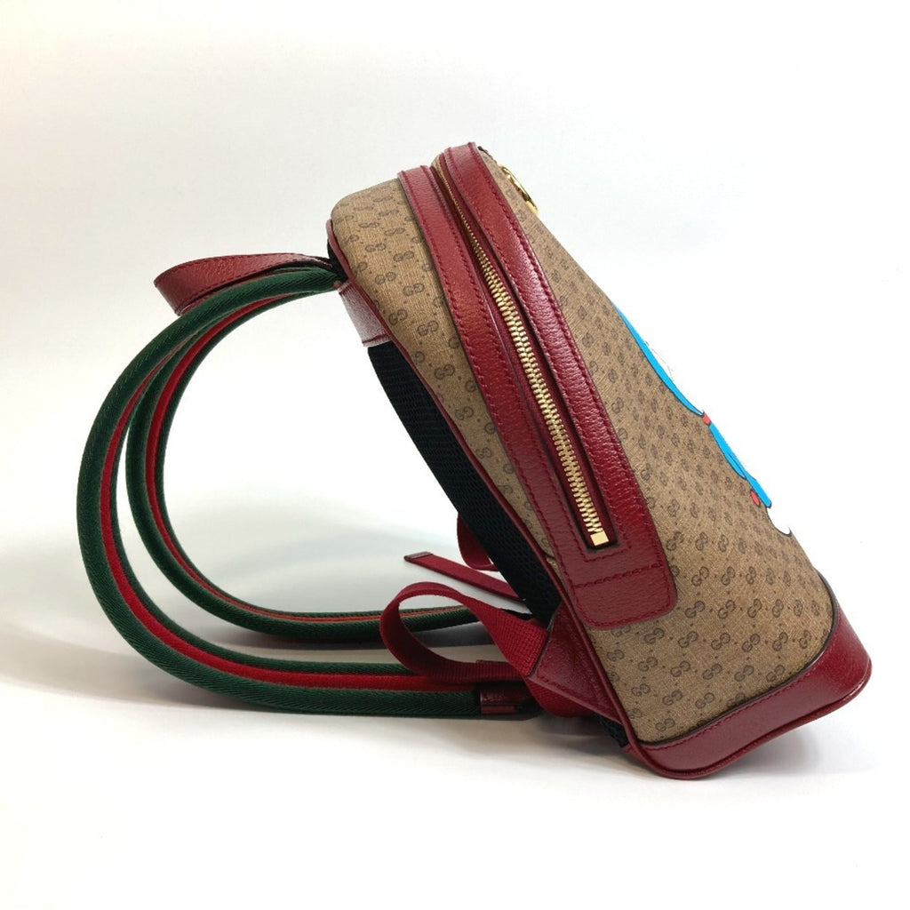 Gucci Beige Red Color Pvc Leather Backpack (Pre-Owned)