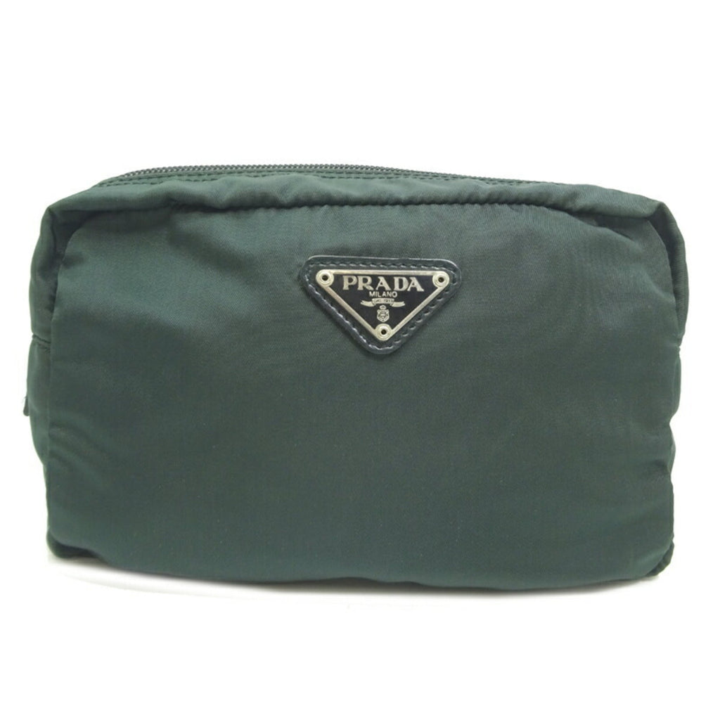 Prada Dark Green Nylon Pouch (Pre-Owned)