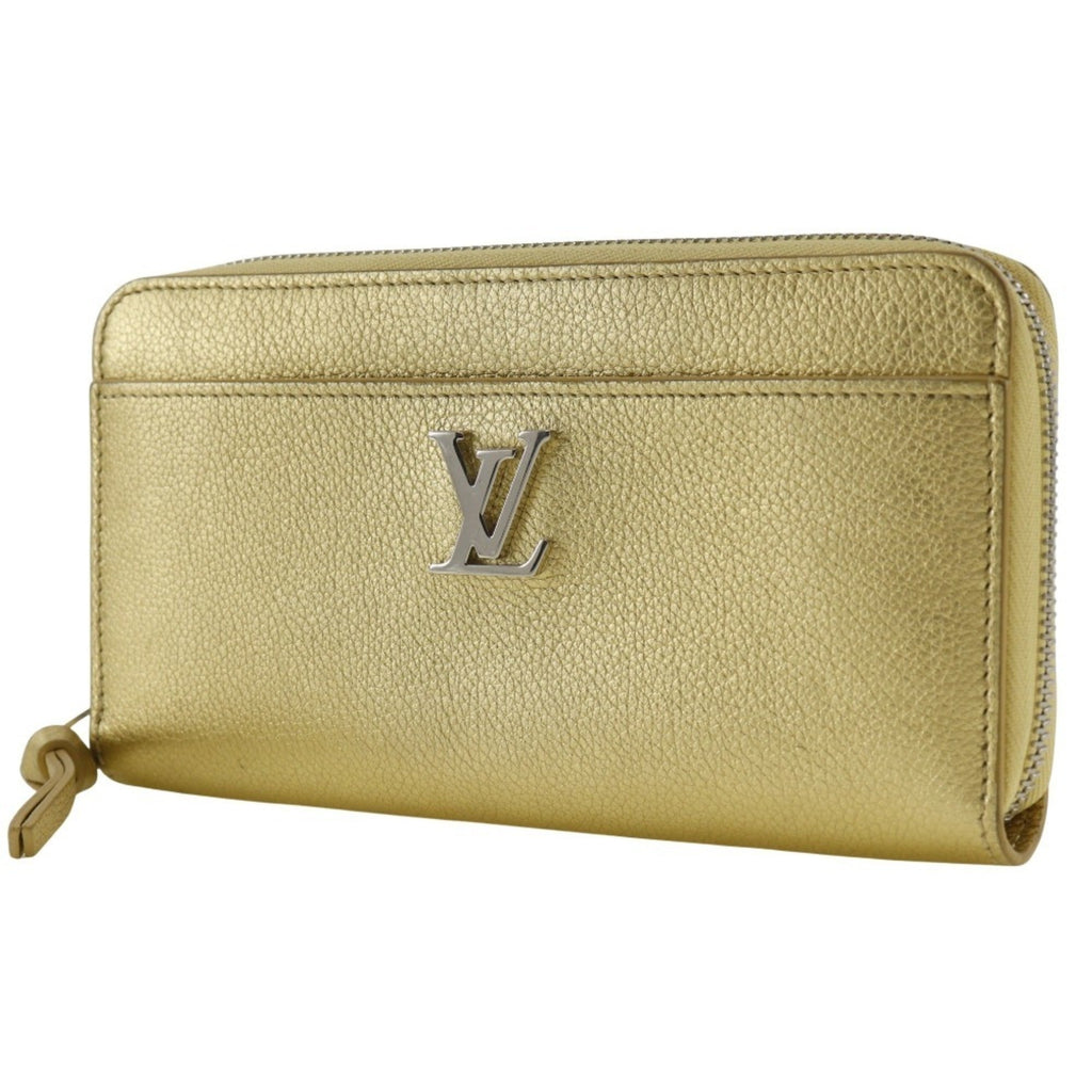 Louis Vuitton Gold Leather Long Wallet (Bi-Fold) (Pre-Owned)