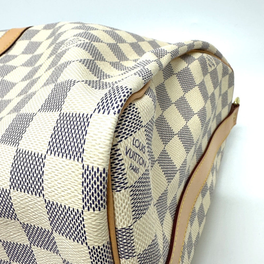 Louis Vuitton White Damier Azur Boston Bag (Pre-Owned)