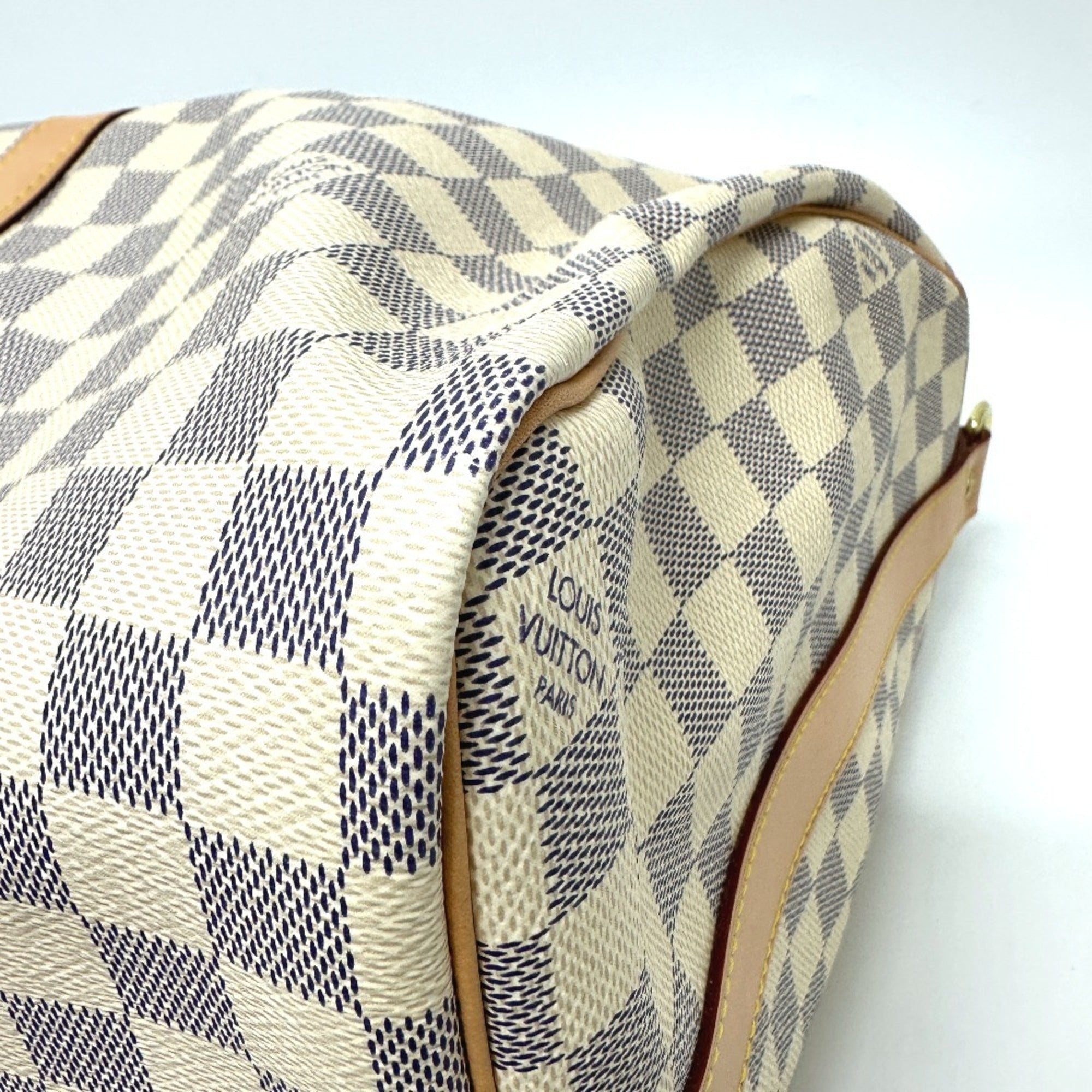 Louis Vuitton White Damier Azur Boston Bag (Pre-Owned)