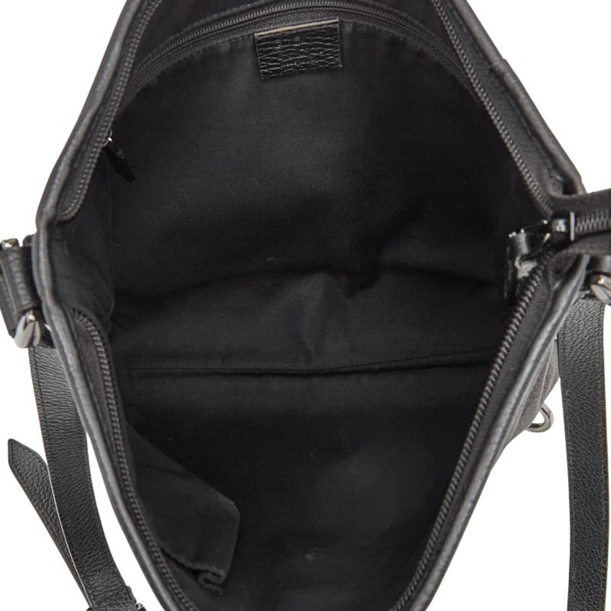 Gucci Black Canvas Leather Shoulder Bag (Pre-Owned)