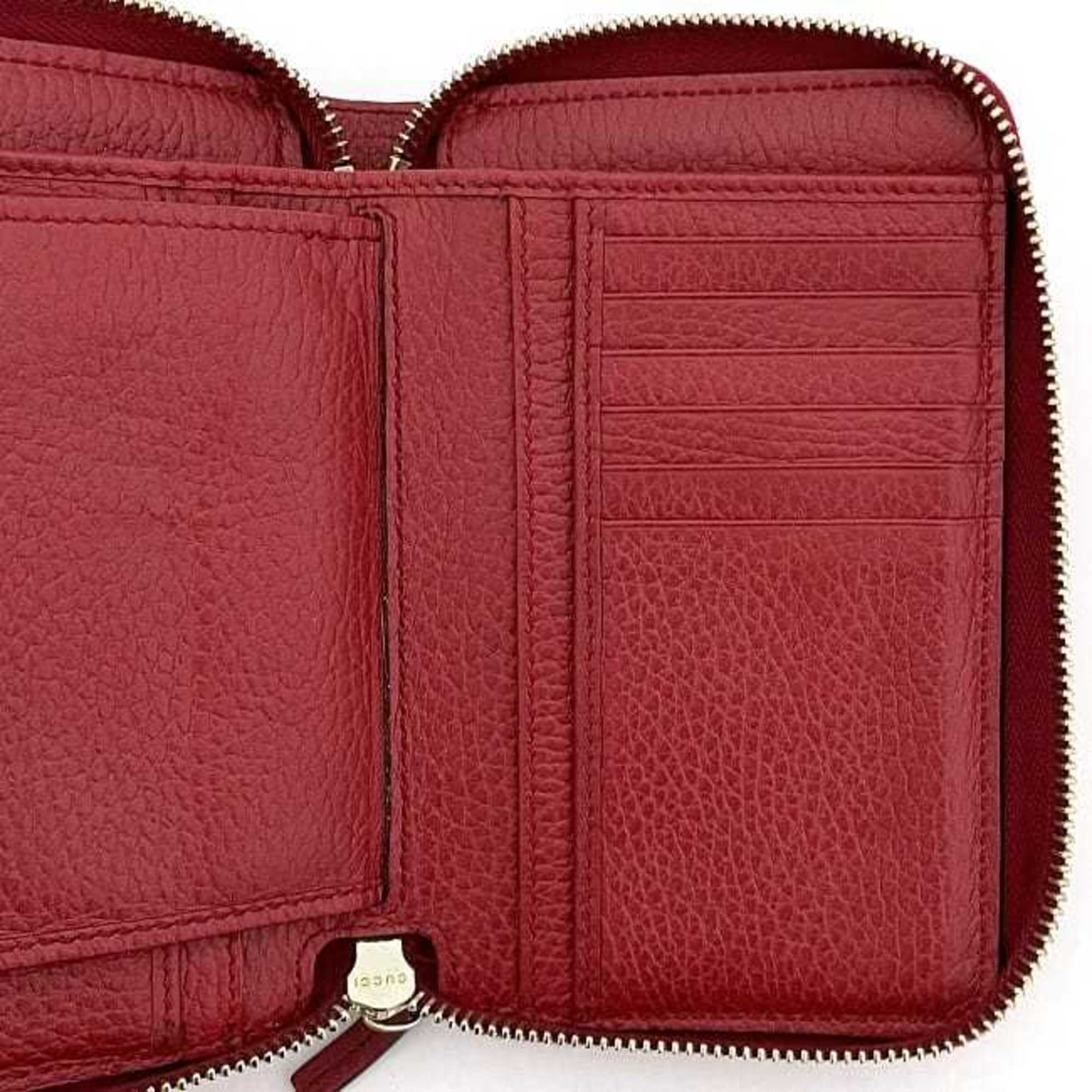 Gucci Red Color Leather Wallet (Bi-Fold) (Pre-Owned)