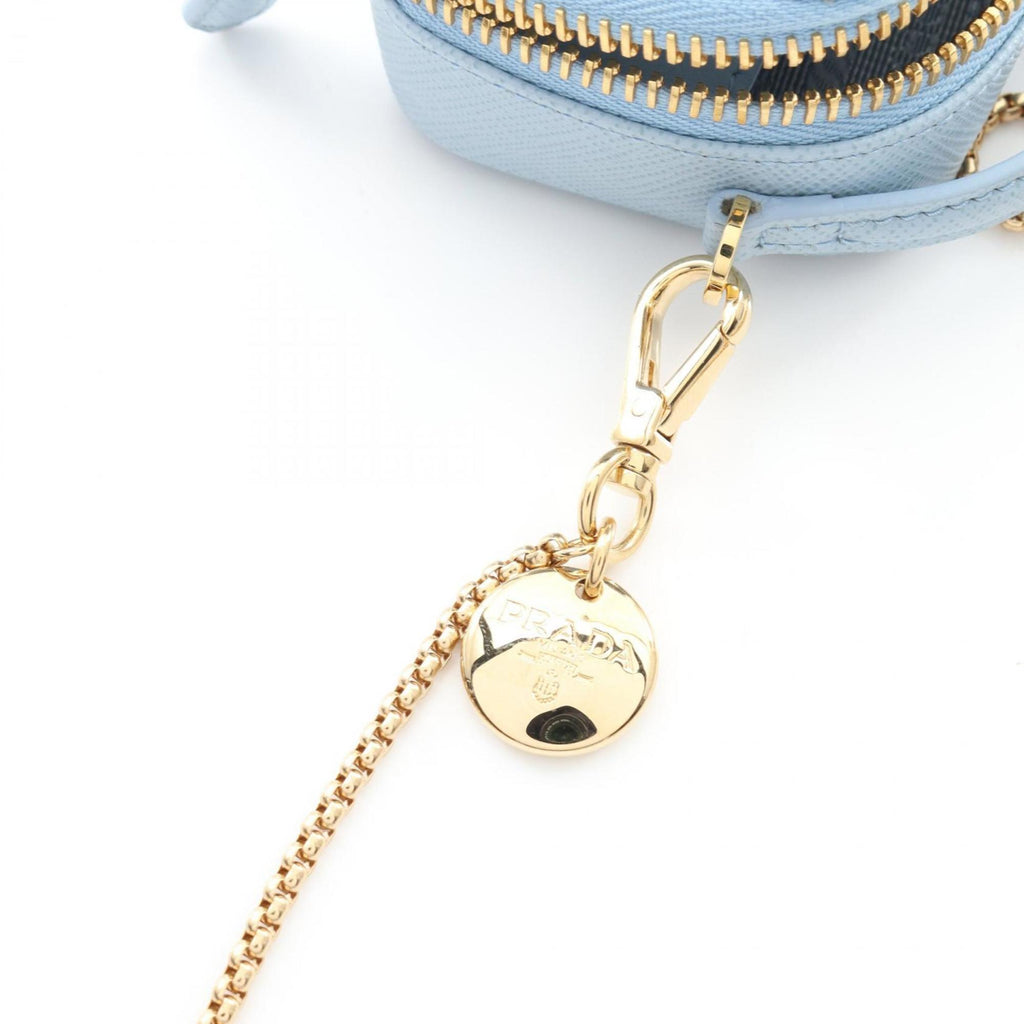 Prada Blue Light Blue Leather Pouch Shoulder Bag (Pre-Owned)