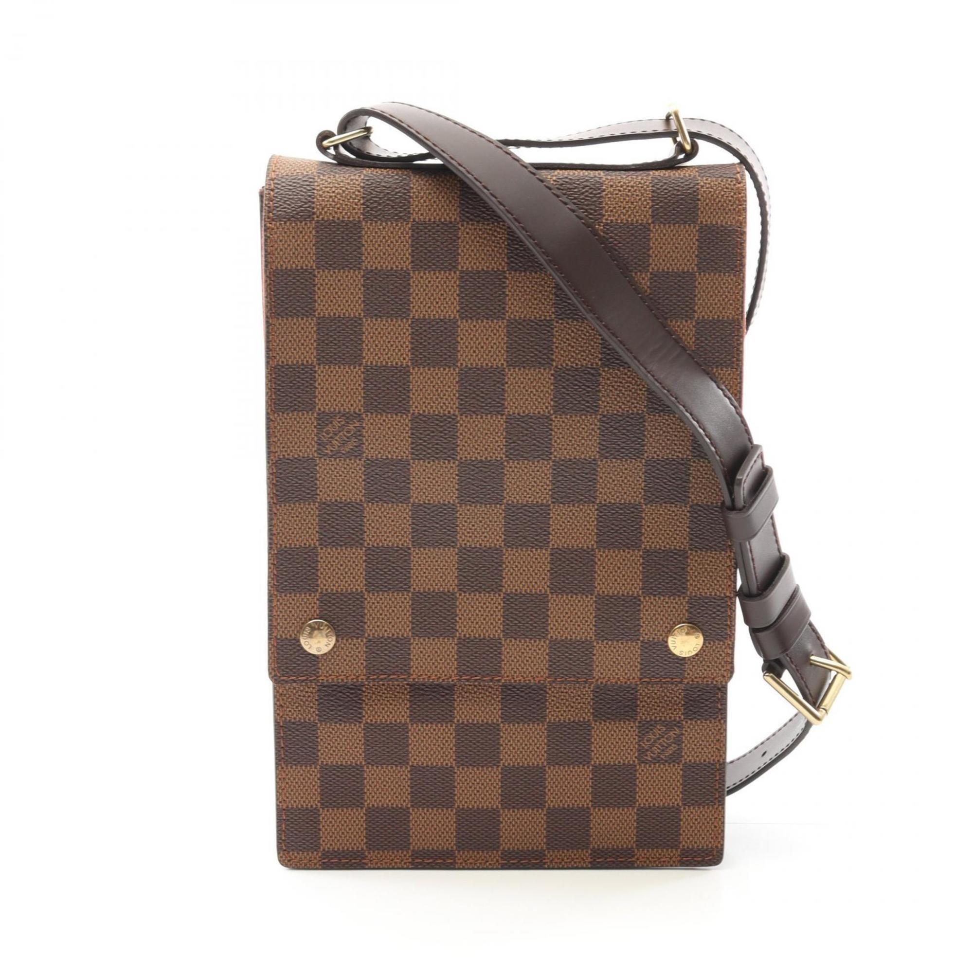 Louis Vuitton Damier Brown Ebene Coated Canvas Leather Shoulder Bag (Pre-Owned)