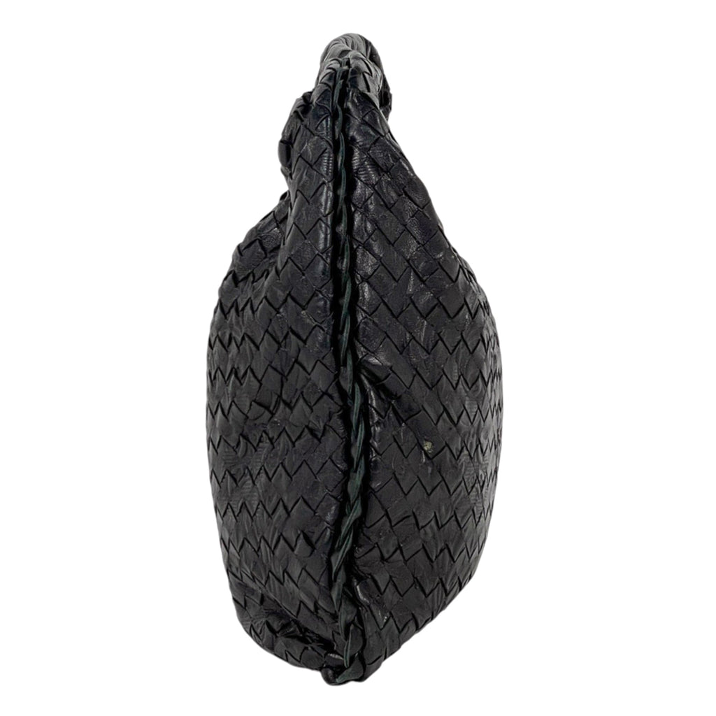 Bottega Veneta Black Leather Handbag Shoulder Bag (Pre-Owned)
