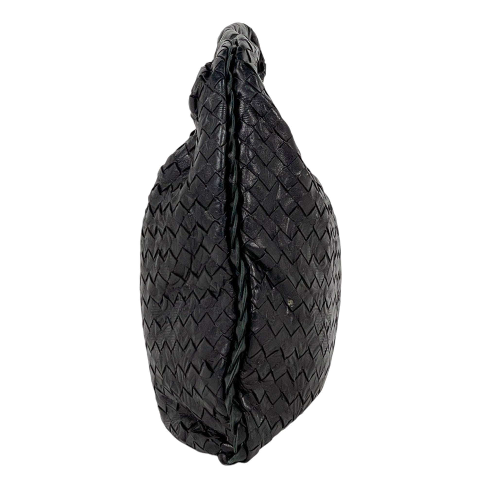 Bottega Veneta Black Leather Handbag Shoulder Bag (Pre-Owned)