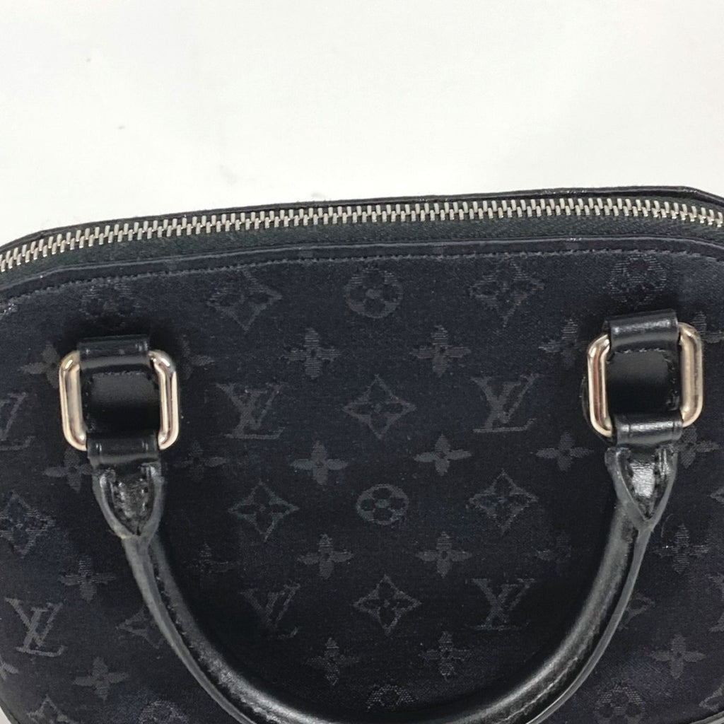 Louis Vuitton Black Noir Satin Leather Handbag (Pre-Owned)