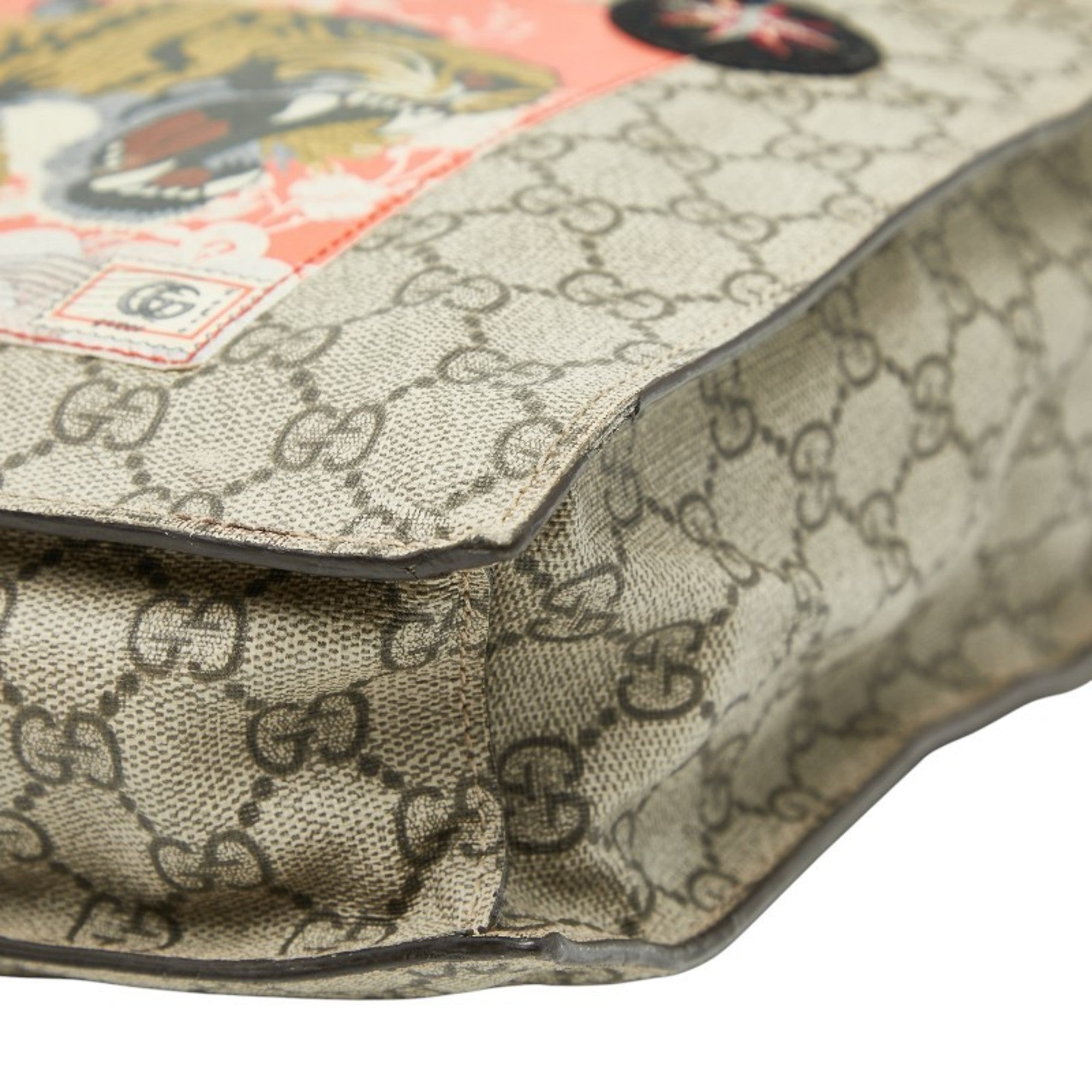 Gucci Beige Multi-Color Pvc Leather Shoulder Bag Tote Bag (Pre-Owned)