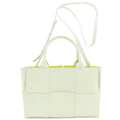 Bottega Veneta Green White Leather Handbag Pouch (Pre-Owned)
