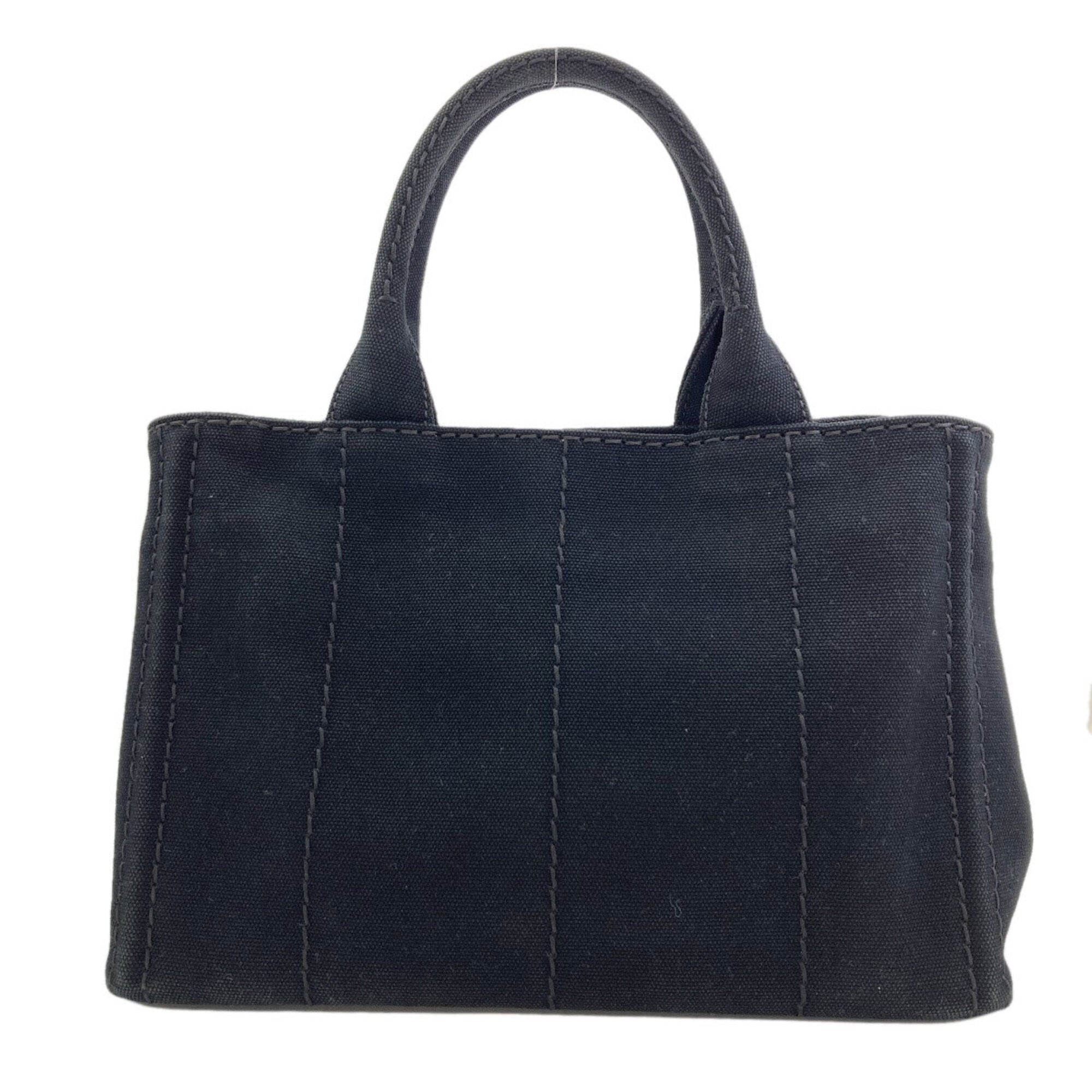 Prada Canapa Black Canvas Handbag (Pre-Owned)