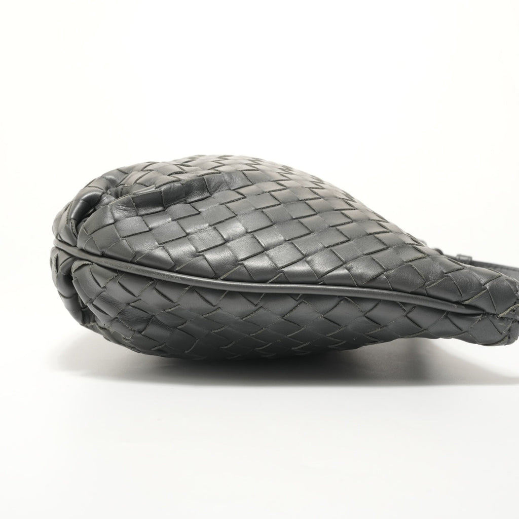 Bottega Veneta Intrecciato Gray Intrecciato Shoulder Bag (Pre-Owned)