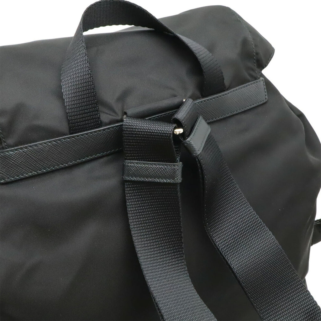 Prada Black Nero Nylon Leather Backpack (Pre-Owned)