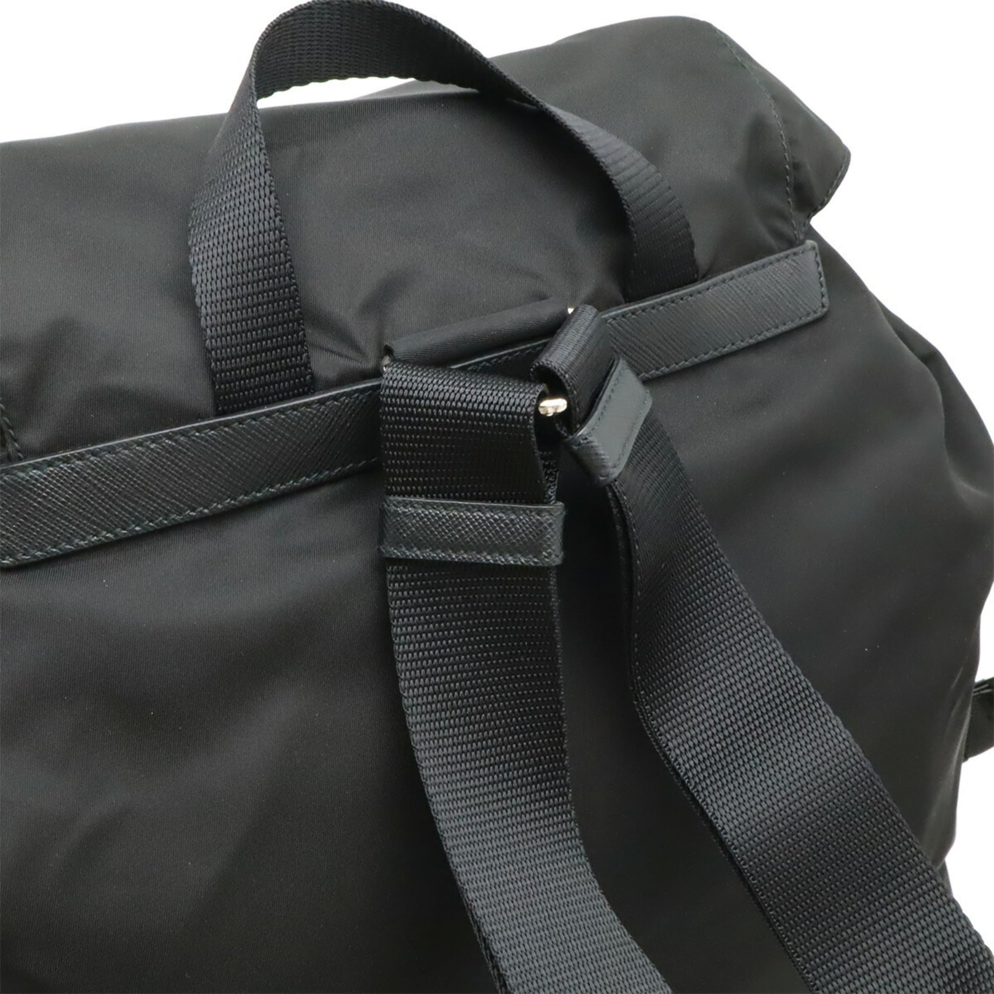 Prada Black Nero Nylon Leather Backpack (Pre-Owned)