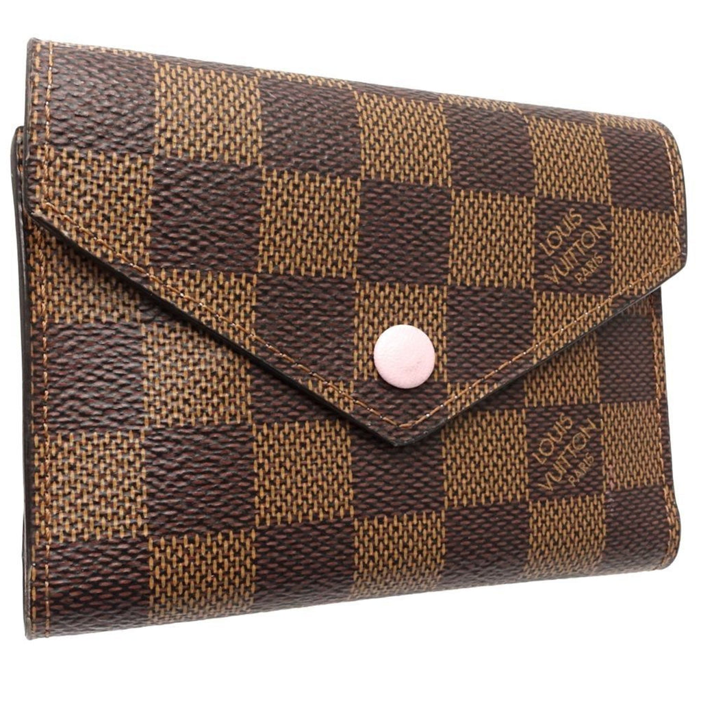 Louis Vuitton Damier Canvas Ebene Rose Ballerine Canvas Wallet (Tri-Fold) (Pre-Owned)