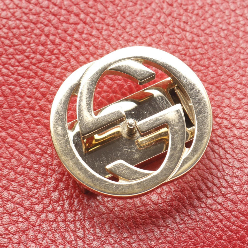 Gucci Red Color Leather Shoulder Bag (Pre-Owned)