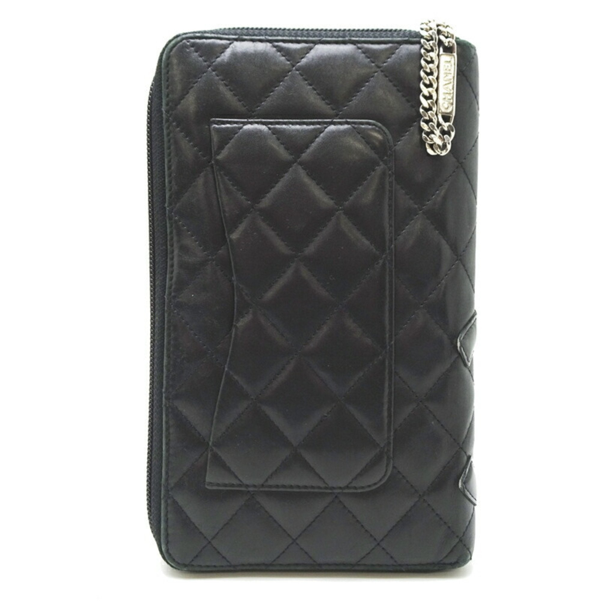 Chanel Black Leather Long Wallet (Bi-Fold) (Pre-Owned)