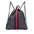 Gucci Black Gray Pvc Leather Backpack (Pre-Owned)