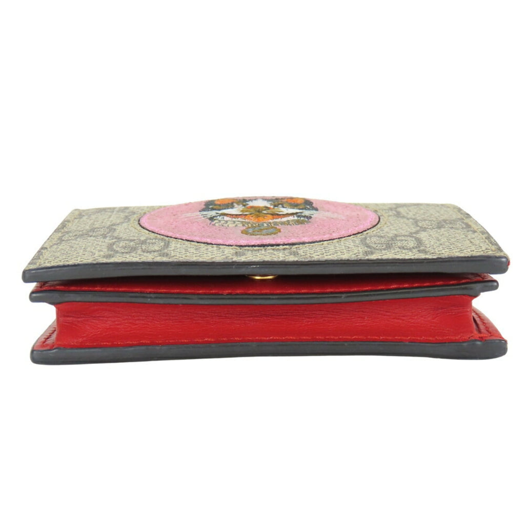 Gucci Beige Pink Red Color Gg Supreme Wallet (Bi-Fold) (Pre-Owned)