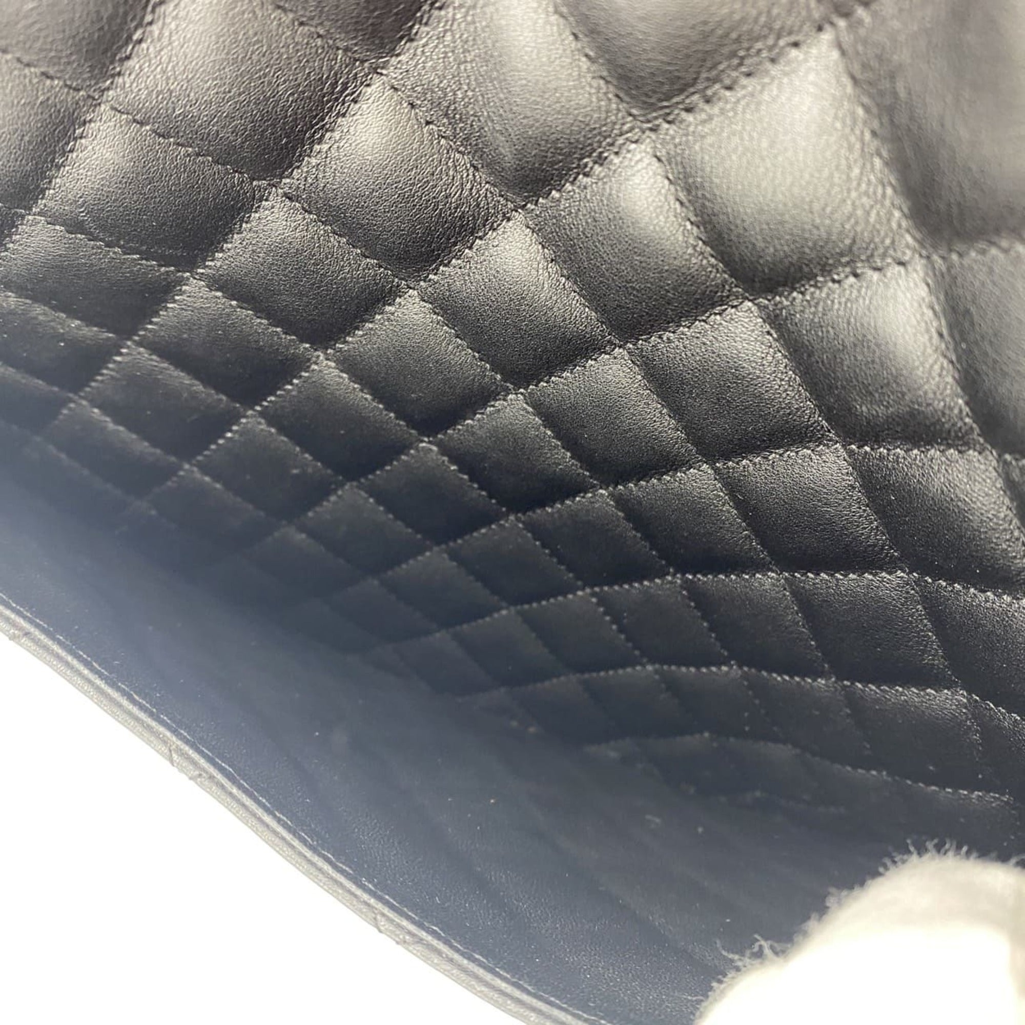 Chanel Black Leather Handbag Shoulder Bag Tote Bag (Pre-Owned)