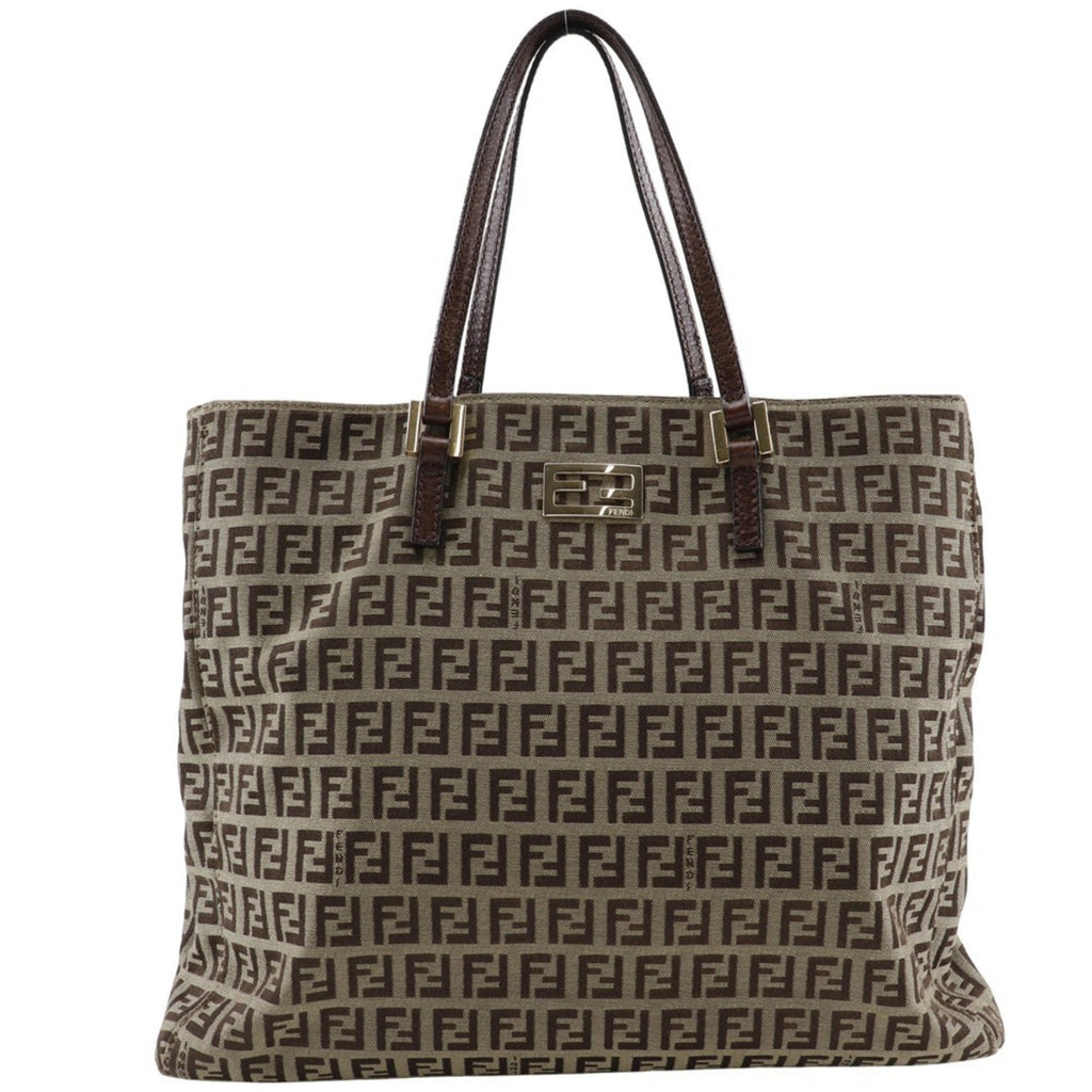 Fendi Brown Nylon Canvas Handbag (Pre-Owned)