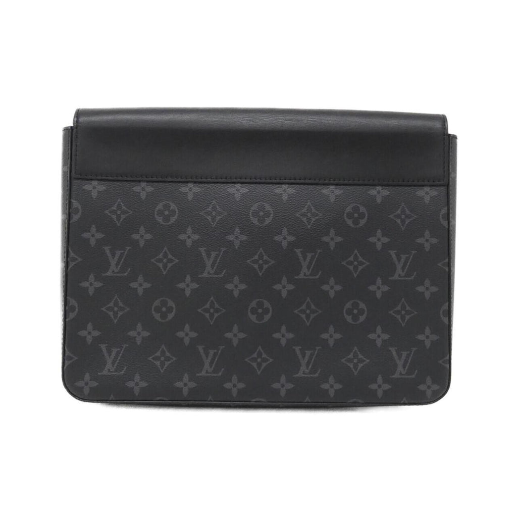 Louis Vuitton Black Coated Canvas Clutch Bag Handbag (Pre-Owned)