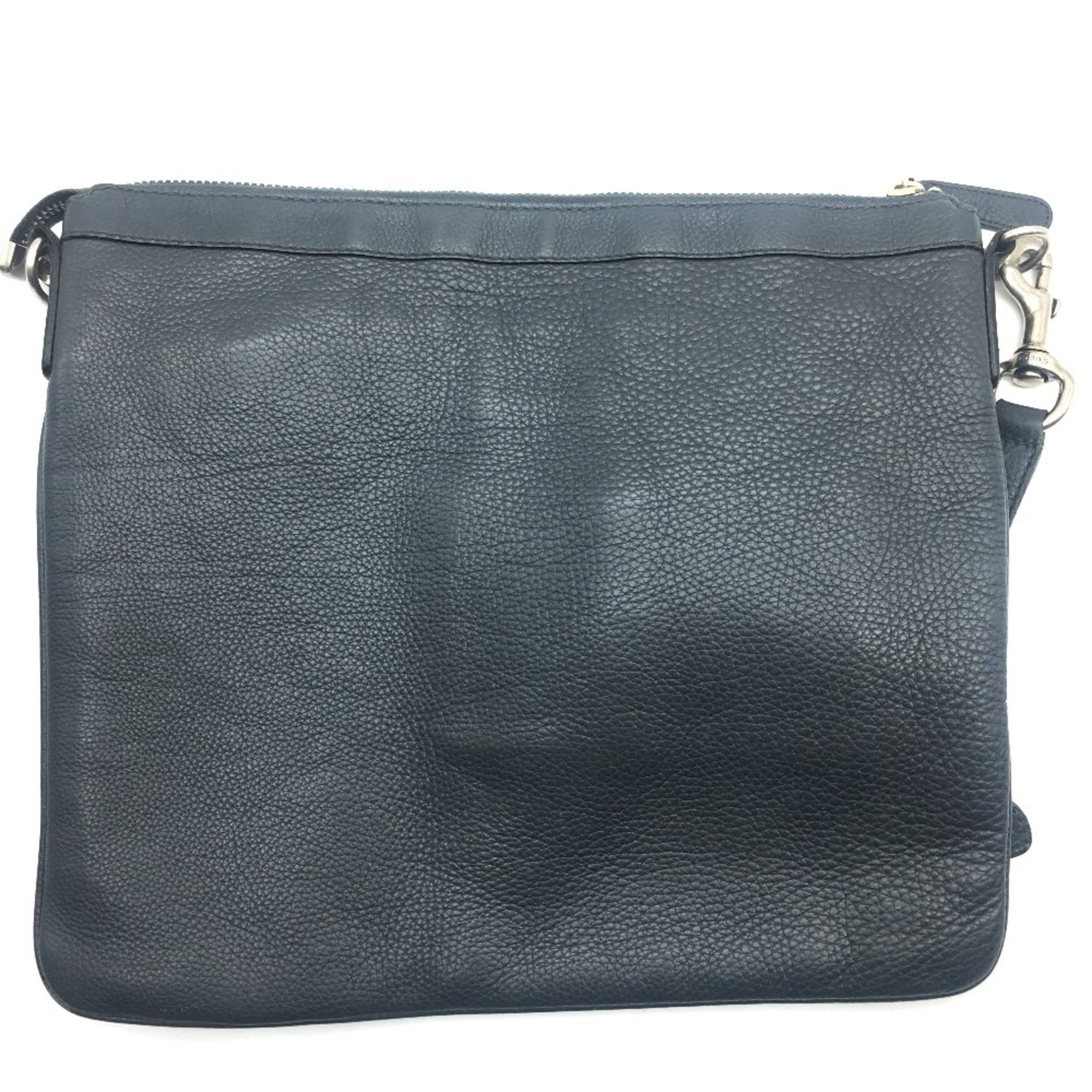 Gucci Dark Gray Leather Shoulder Bag (Pre-Owned)