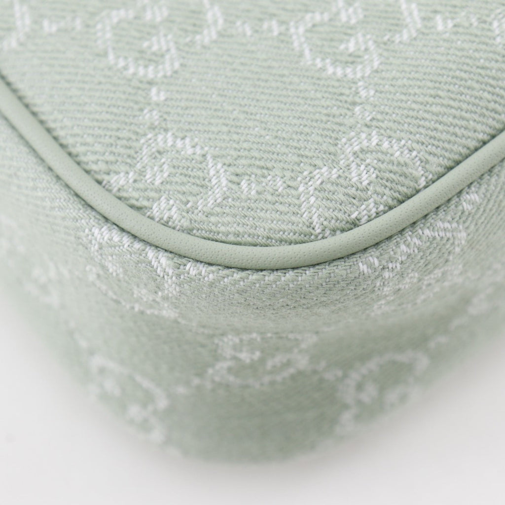Gucci Green Pale Green Gg Canvas Shoulder Bag (Pre-Owned)