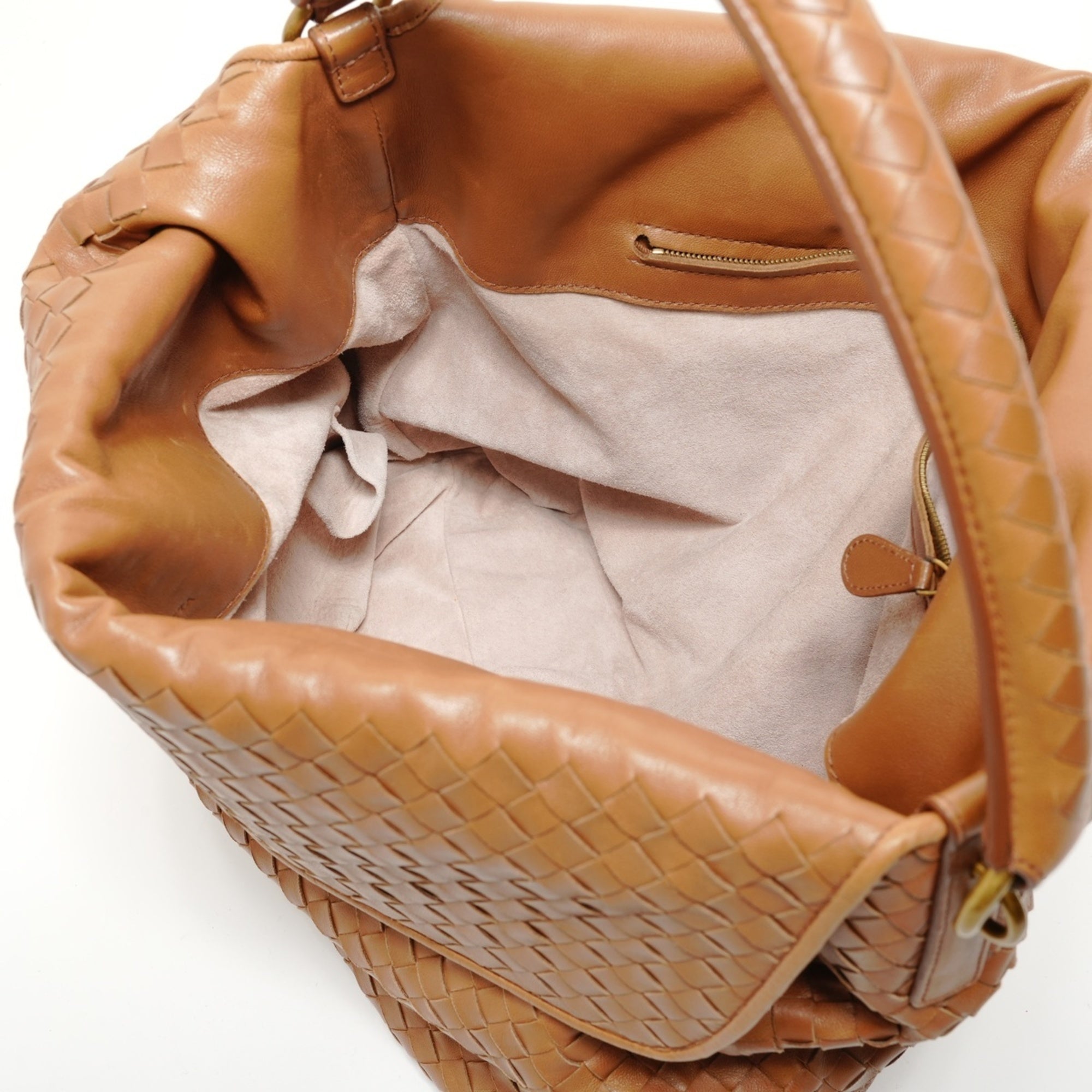 Bottega Veneta Intrecciato Brown Intrecciato Shoulder Bag (Pre-Owned)