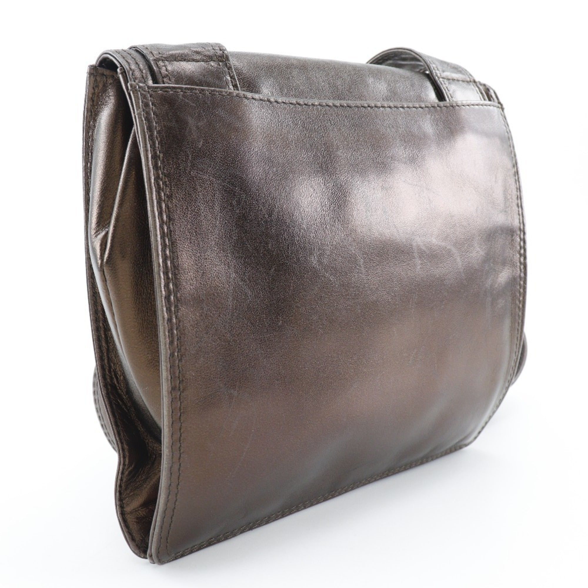 Chanel Bronze Leather Shoulder Bag (Pre-Owned)