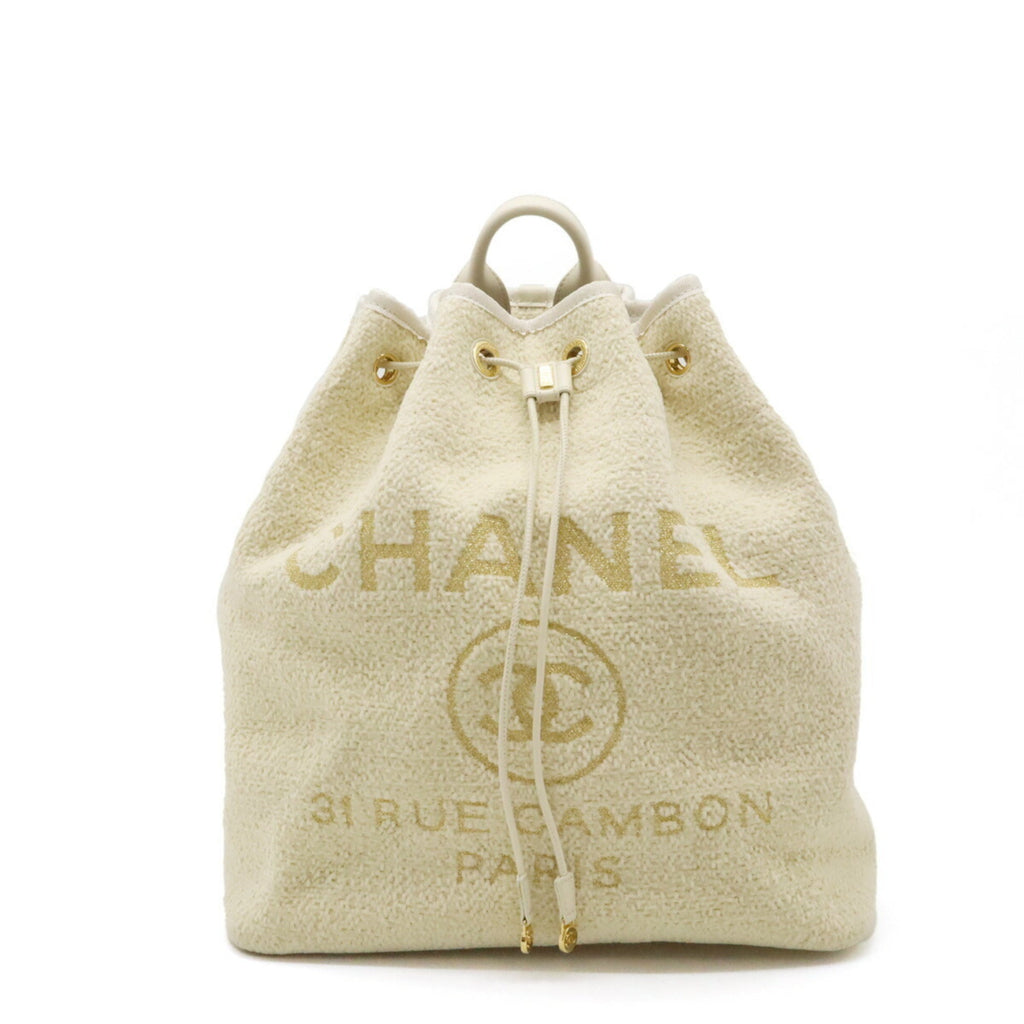 Chanel Ivory Light Beige Leather Backpack Shoulder Bag (Pre-Owned)