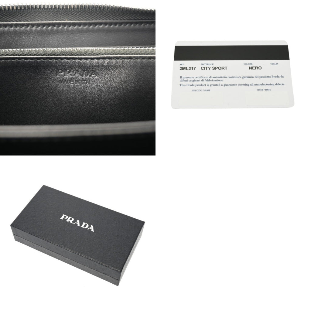 Prada Black Leather Long Wallet (Bi-Fold) (Pre-Owned)