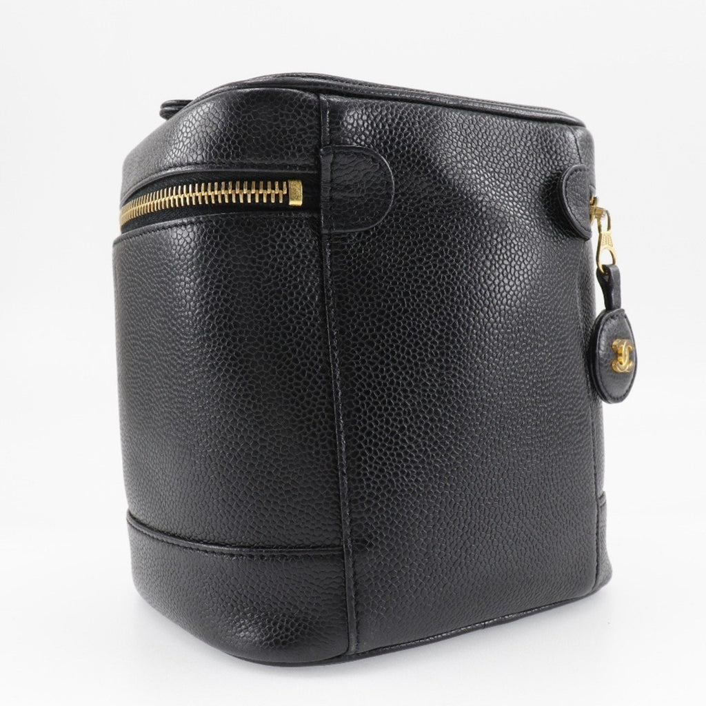 Chanel Caviar Skin Black Caviar Leather Handbag (Pre-Owned)