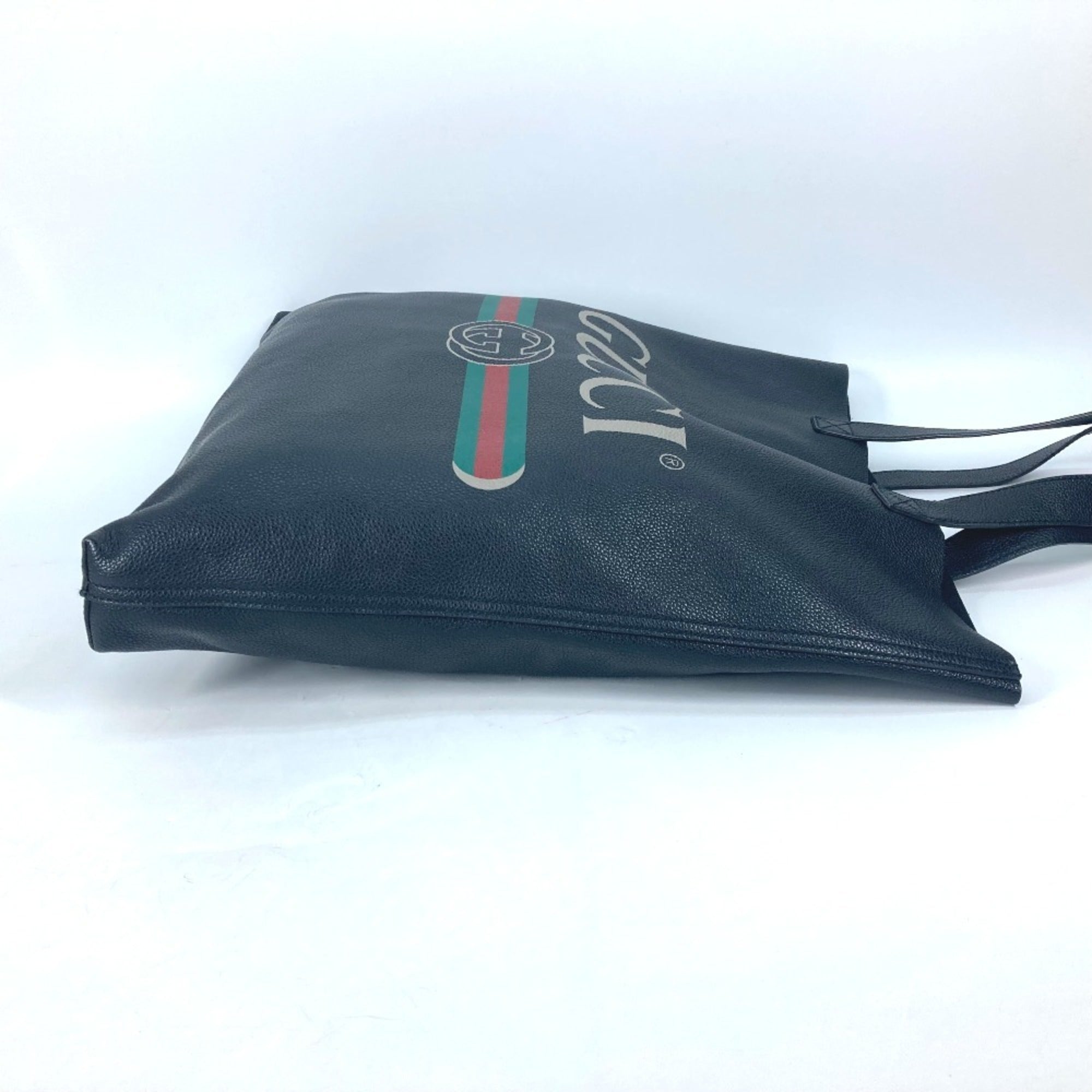 Gucci Sherry Line Black Leather Shoulder Bag Tote Bag (Pre-Owned)