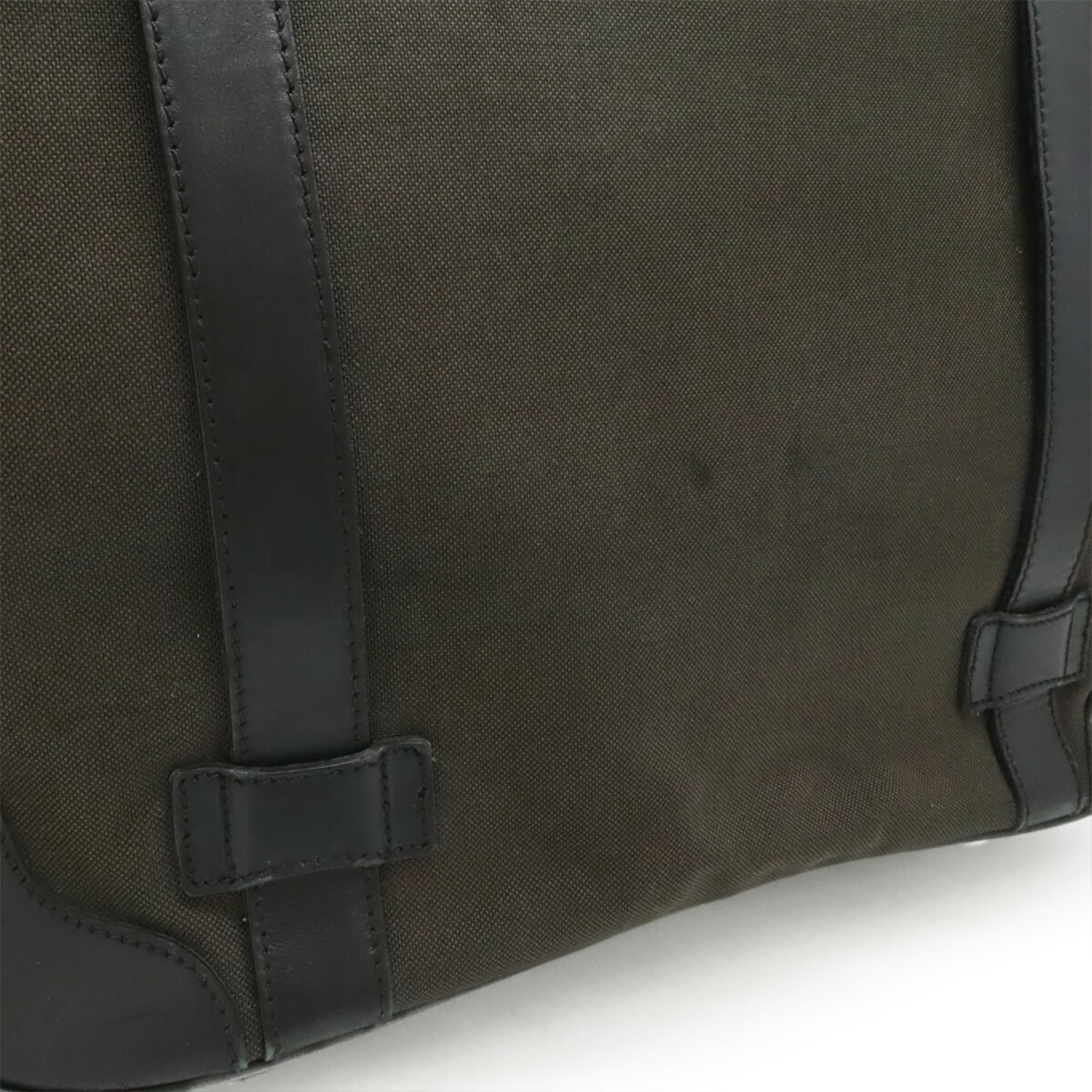 Prada Black Brown Nero Canvas Leather Handbag Shoulder Bag Tote Bag (Pre-Owned)