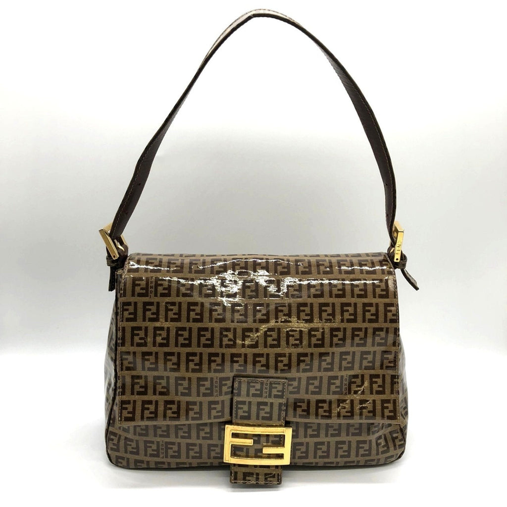 Fendi Zucchino Brown Nylon Shoulder Bag (Pre-Owned)